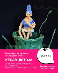 Kesämuistoja -näyttelyn esine ja näyttelyn tiedot