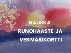 vesivärein maalattu pohja, jossa kasa poistokirjoista leikattuja sanoja