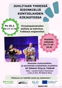 Monikielinen iltama Kontiolahden kirjastossa