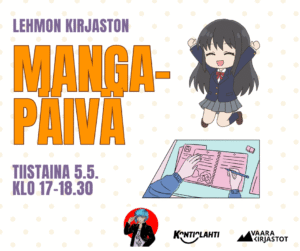 Lehmon kirjaston mangapäivä tiistaina 5.5. klo 17-18.30